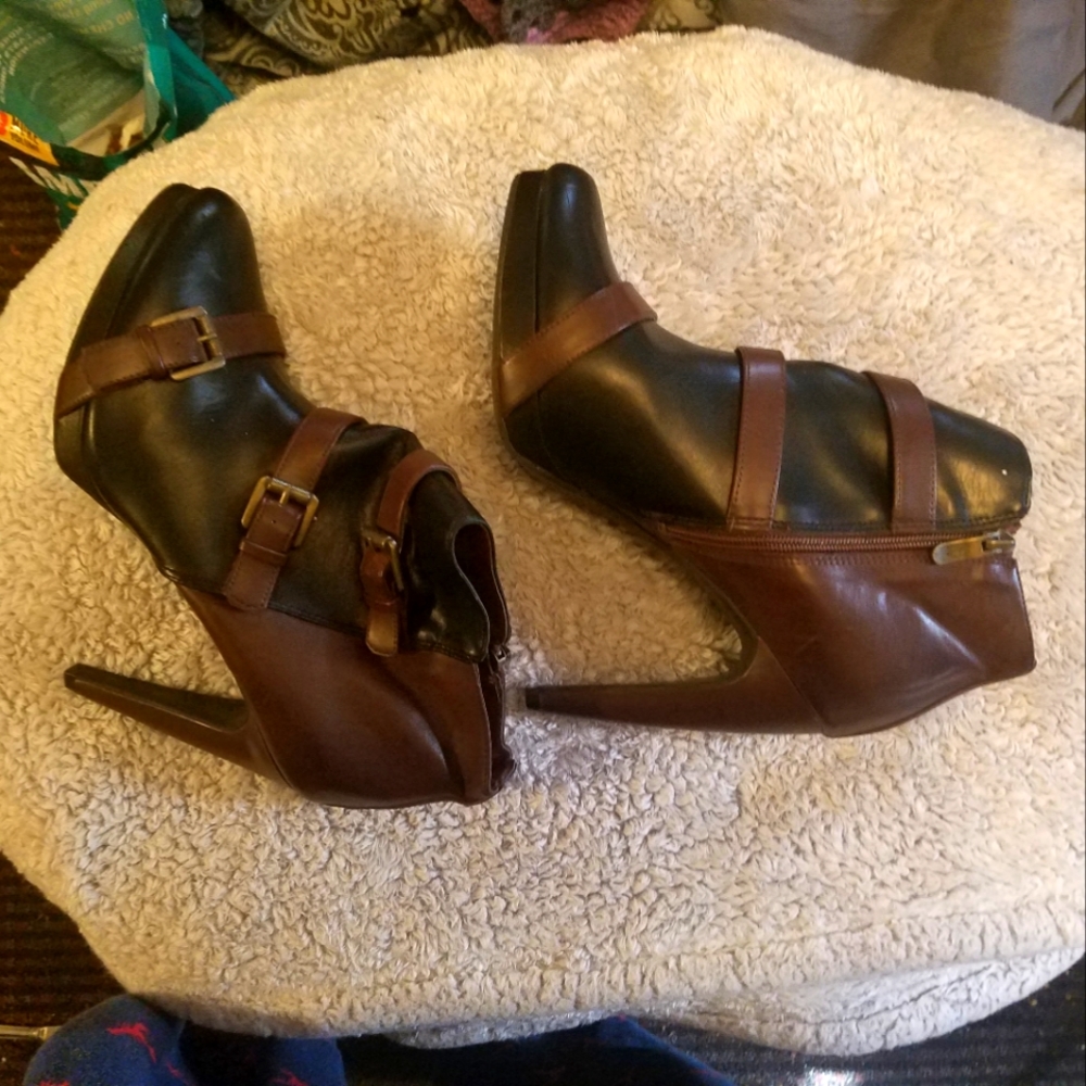 Sam & Libby brown & black ankle boots| size 11| heels